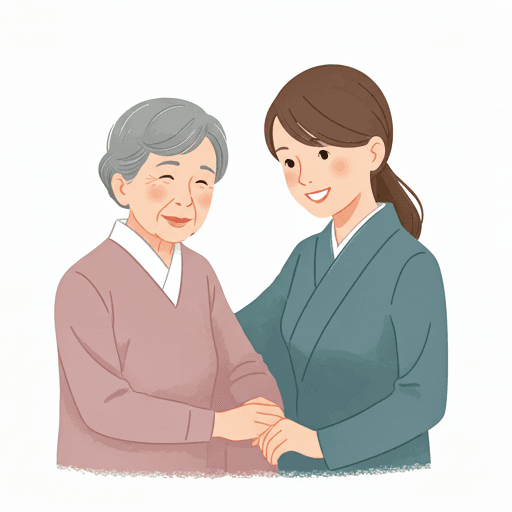 笑顔の日本人母娘が寄り添う写真